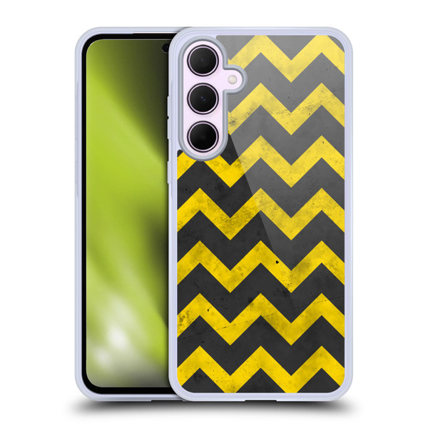 PLdesign Geometric Patterns Yellow Gray Vintage Soft Gel Case for Samsung Galaxy A35 5G