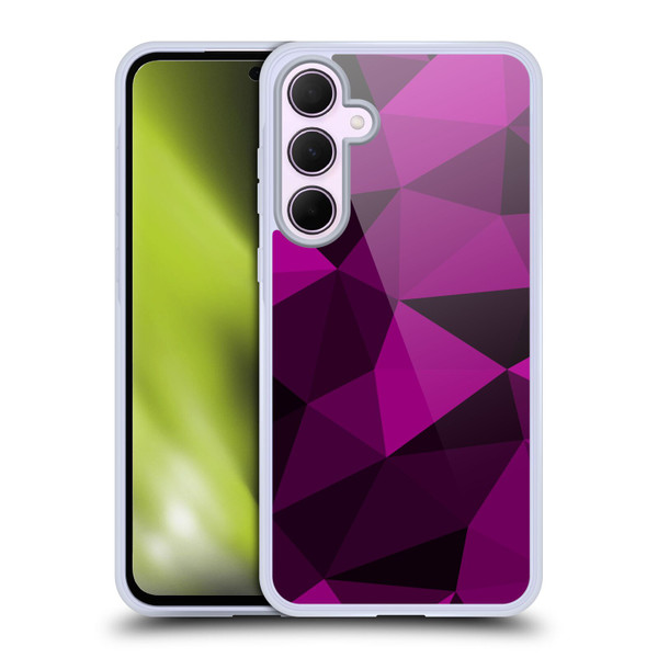 PLdesign Geometric Patterns Dark Pink And Black Mesh Soft Gel Case for Samsung Galaxy A35 5G