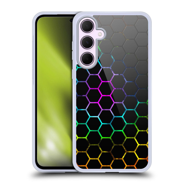 PLdesign Geometric Patterns Honeycomb Spectrum Soft Gel Case for Samsung Galaxy A35 5G