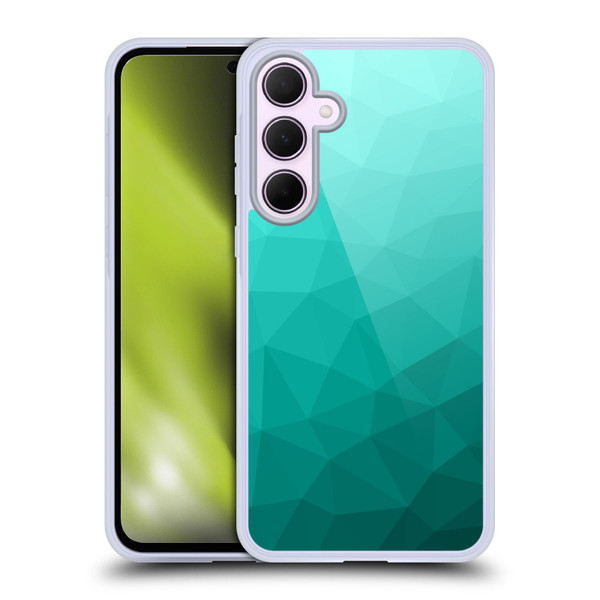 PLdesign Geometric Patterns Turquoise Gradient Mesh Soft Gel Case for Samsung Galaxy A35 5G
