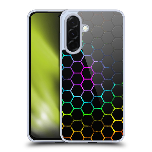 PLdesign Geometric Patterns Honeycomb Spectrum Soft Gel Case for Samsung Galaxy A36 5G