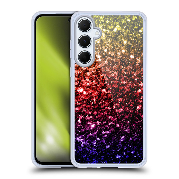 PLdesign Glitter Sparkles Rainbow Soft Gel Case for Samsung Galaxy A55 5G