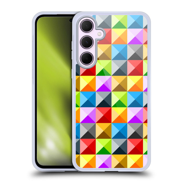PLdesign Geometric Colourful Quarter Soft Gel Case for Samsung Galaxy A35 5G