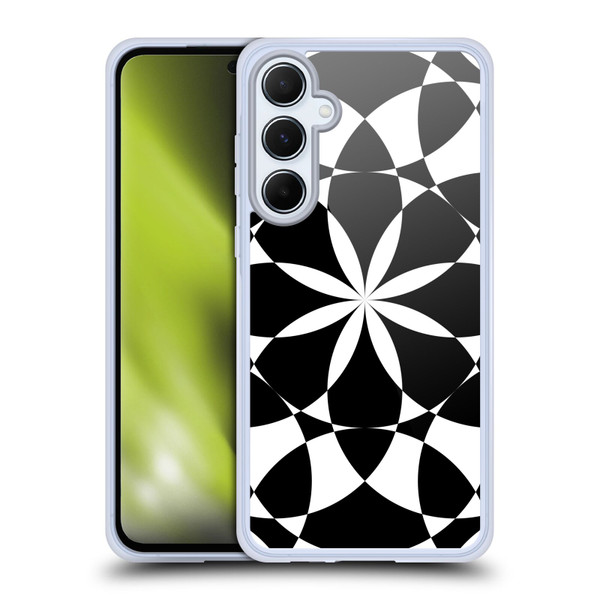 PLdesign Geometric Black And White Soft Gel Case for Samsung Galaxy A55 5G