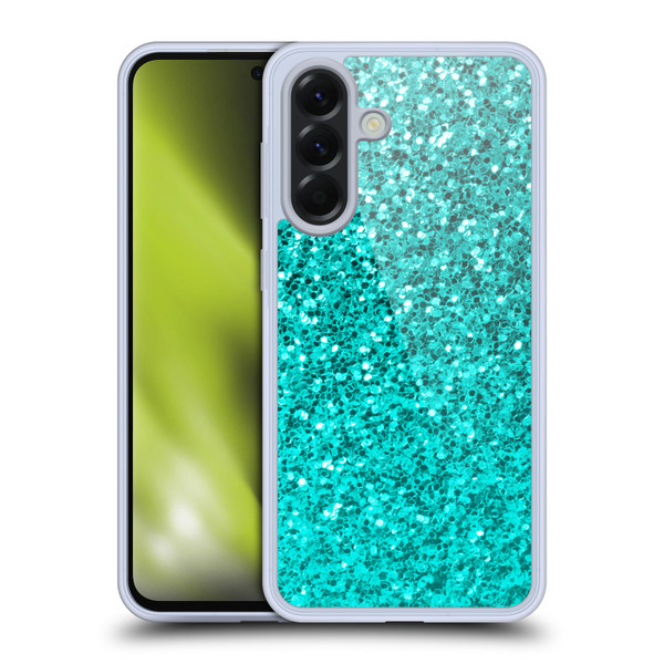 PLdesign Sparkle Prints Aqua Blue Soft Gel Case for Samsung Galaxy A56 5G