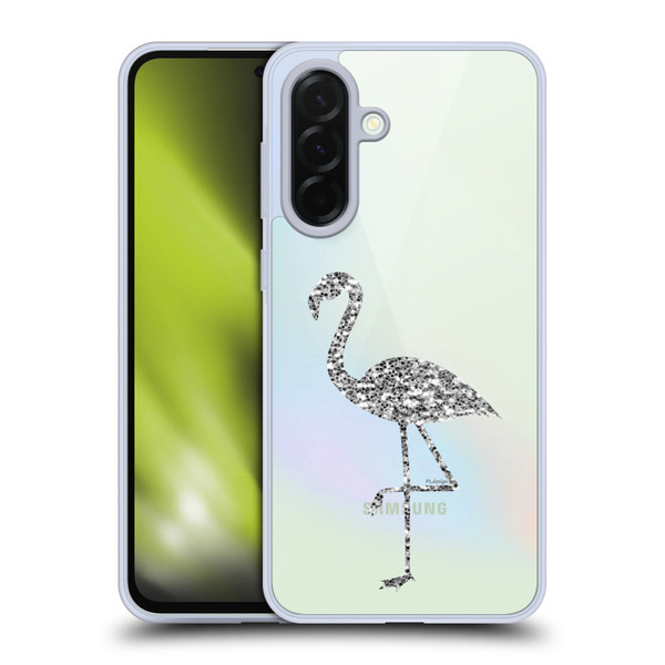 PLdesign Sparkly Flamingo Silver Soft Gel Case for Samsung Galaxy A36 5G