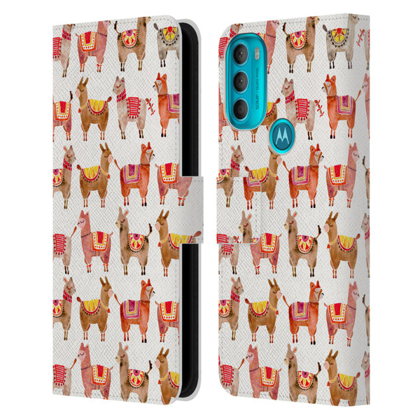 Cat Coquillette Animals Alpacas Leather Book Wallet Case Cover For Motorola Moto G71 5G