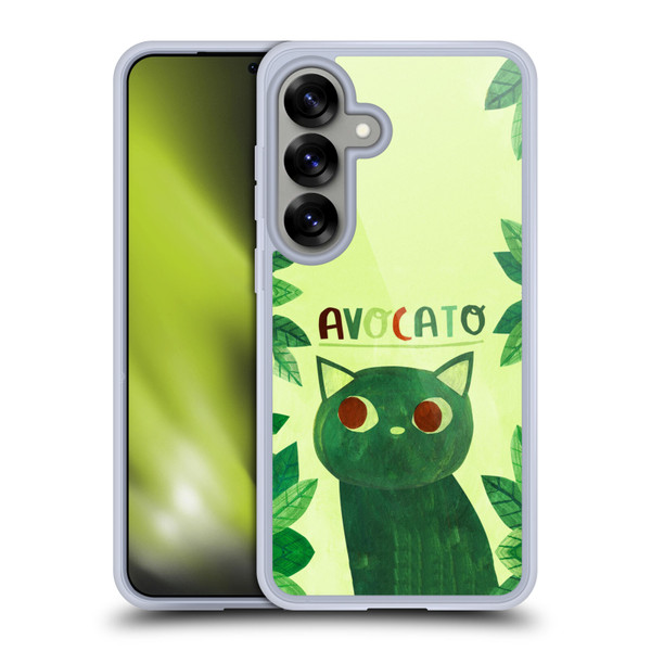 Planet Cat Puns Avocato Soft Gel Case for Samsung Galaxy S25 & MagSafe