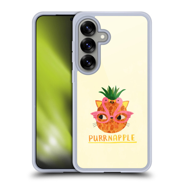 Planet Cat Puns Purrnapple Soft Gel Case for Samsung Galaxy S25 & MagSafe