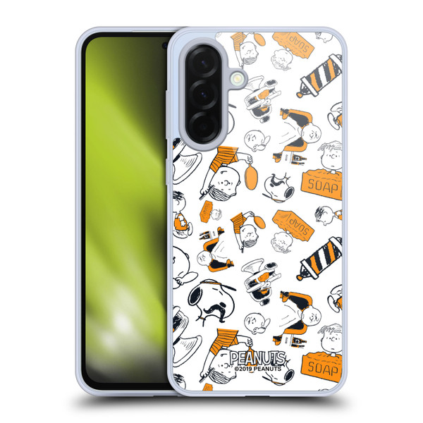 Peanuts Chuck's Barber Shop Pattern Soft Gel Case for Samsung Galaxy A36 5G