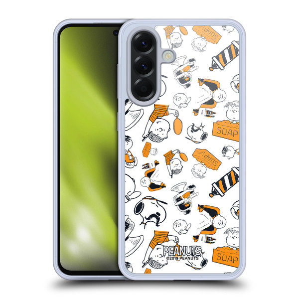 Peanuts Chuck's Barber Shop Pattern Soft Gel Case for Samsung Galaxy A56 5G