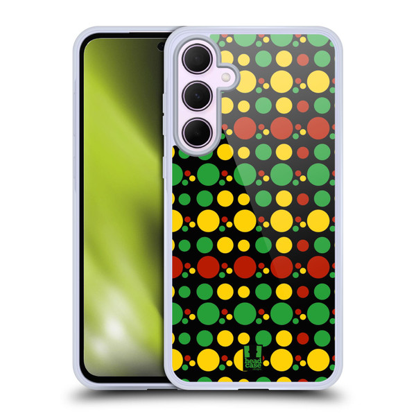 Head Case Designs Rasta Colour Patterns Circle Soft Gel Case for Samsung Galaxy A35 5G