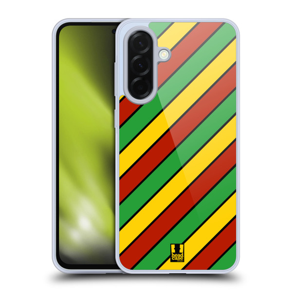 Head Case Designs Rasta Colour Patterns Diagonal Stripes Soft Gel Case for Samsung Galaxy A36 5G