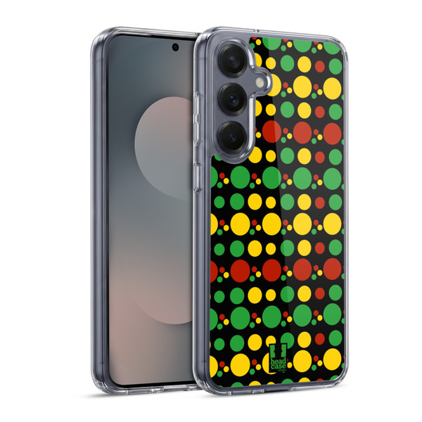 Head Case Designs Rasta Colour Patterns Circle Soft Gel Case for Samsung Galaxy S25 & MagSafe