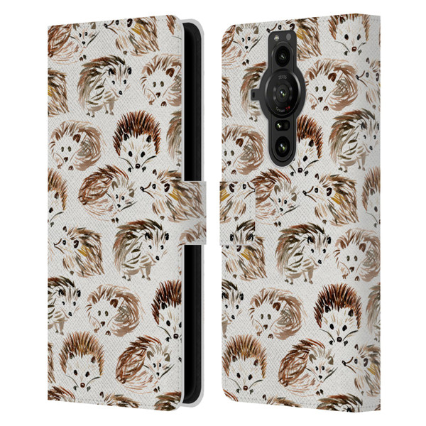 Cat Coquillette Animals Hedgehogs Leather Book Wallet Case Cover For Sony Xperia Pro-I