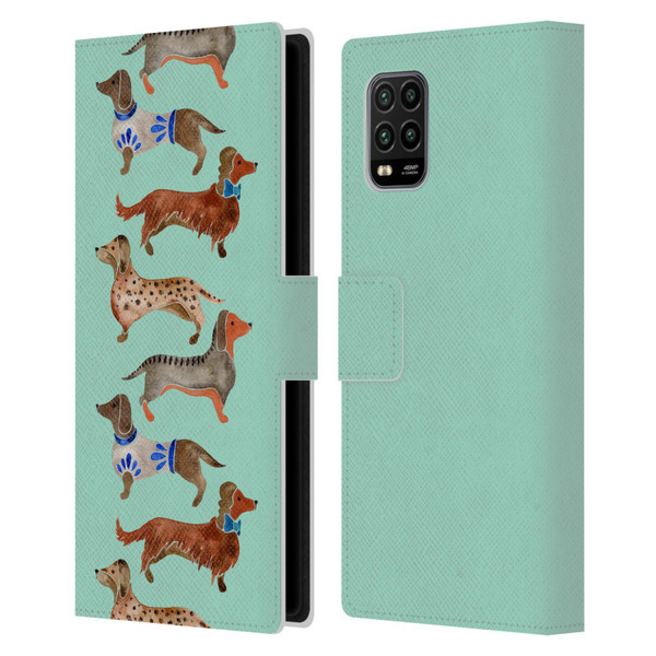 Cat Coquillette Animals Blue Dachshunds Leather Book Wallet Case Cover For Xiaomi Mi 10 Lite 5G