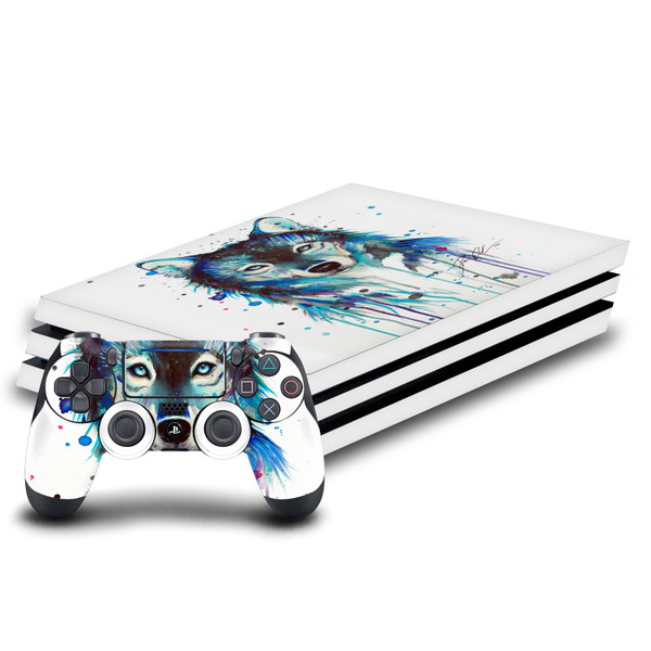Pixie Cold Art Mix Ice Wolf Vinyl Sticker Skin Decal Cover for Sony PS4 Pro Bundle