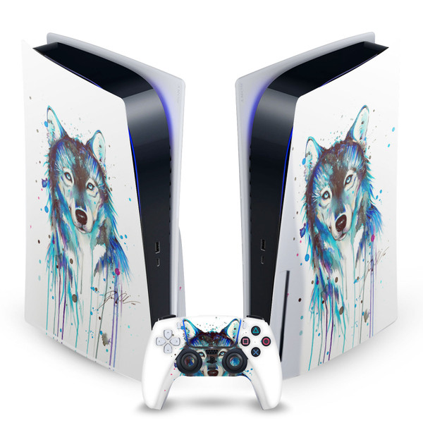 Pixie Cold Art Mix Ice Wolf Vinyl Sticker Skin Decal Cover for Sony PS5 Disc Edition Bundle