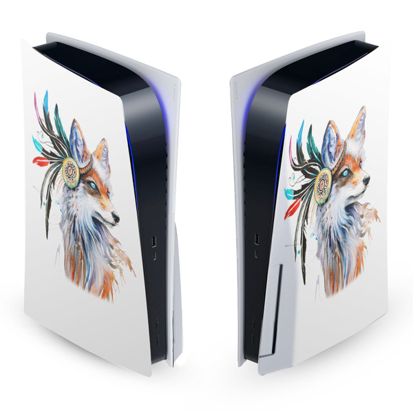 Pixie Cold Art Mix Fox Vinyl Sticker Skin Decal Cover for Sony PS5 Disc Edition Console
