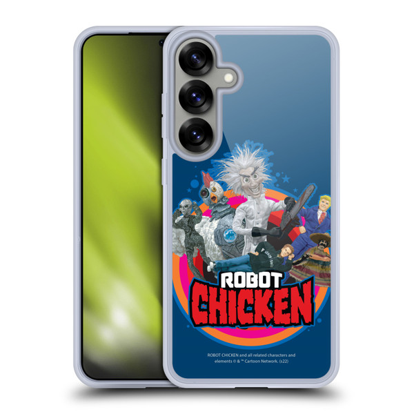 Robot Chicken Graphics Characters Soft Gel Case for Samsung Galaxy S25+ & MagSafe