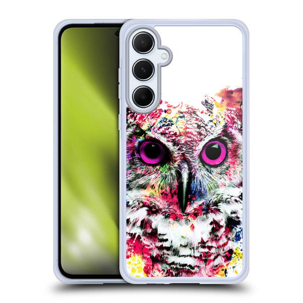 Riza Peker Animals Owl Soft Gel Case for Samsung Galaxy A55 5G