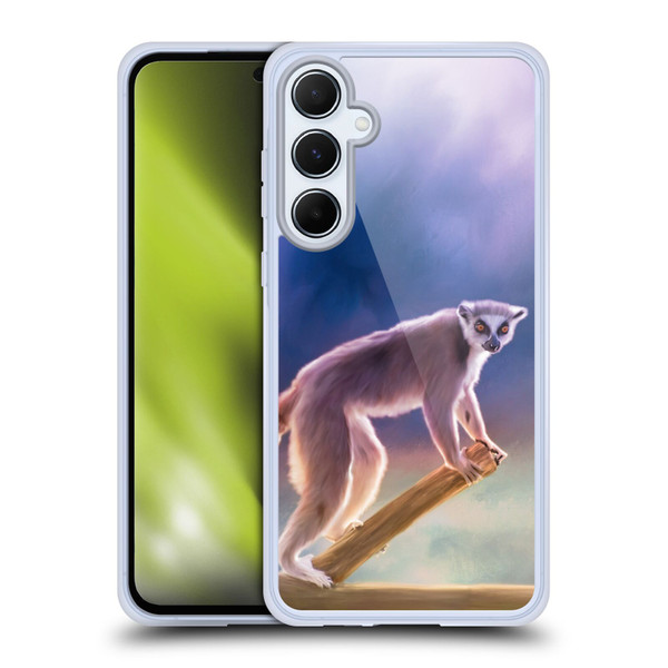 Simone Gatterwe Assorted Designs Ring-Tailed Lemur Soft Gel Case for Samsung Galaxy A55 5G