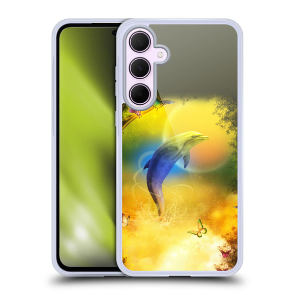 Simone Gatterwe Dolphins Colorful Dolphin Soft Gel Case for Samsung Galaxy A35 5G