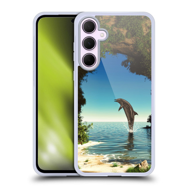 Simone Gatterwe Dolphins Hidden Cave Soft Gel Case for Samsung Galaxy A35 5G