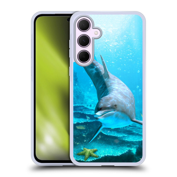 Simone Gatterwe Dolphins Seeking Starfish Soft Gel Case for Samsung Galaxy A35 5G