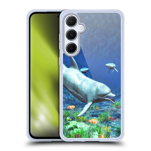 Simone Gatterwe Dolphins Underwater Soft Gel Case for Samsung Galaxy A55 5G