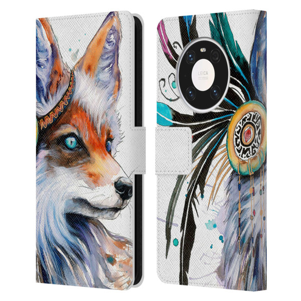Pixie Cold Animals Fox Leather Book Wallet Case Cover For Huawei Mate 40 Pro 5G