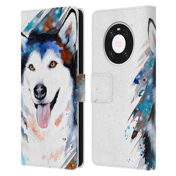 Pixie Cold Animals Husky Leather Book Wallet Case Cover For Huawei Mate 40 Pro 5G