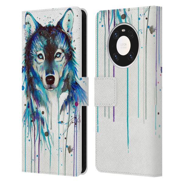 Pixie Cold Animals Ice Wolf Leather Book Wallet Case Cover For Huawei Mate 40 Pro 5G