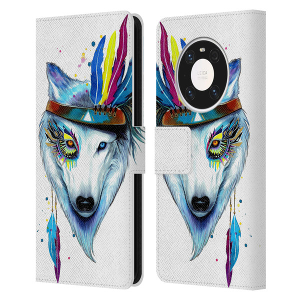 Pixie Cold Animals Warrior Leather Book Wallet Case Cover For Huawei Mate 40 Pro 5G
