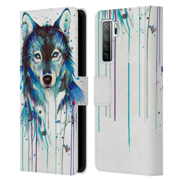 Pixie Cold Animals Ice Wolf Leather Book Wallet Case Cover For Huawei Nova 7 SE/P40 Lite 5G