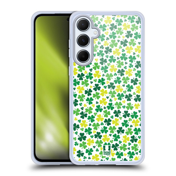 Head Case Designs Shamrock Patterns Ditsy Soft Gel Case for Samsung Galaxy A55 5G