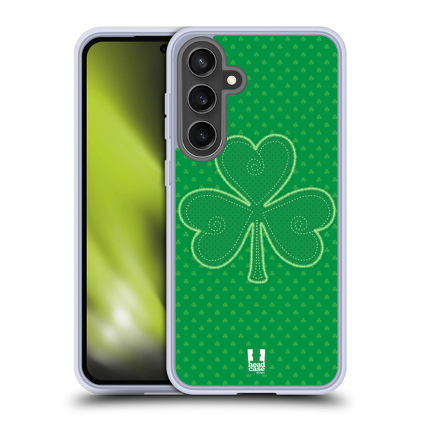 Head Case Designs Shamrock Patterns Applique Soft Gel Case for Samsung Galaxy S24 FE & MagSafe