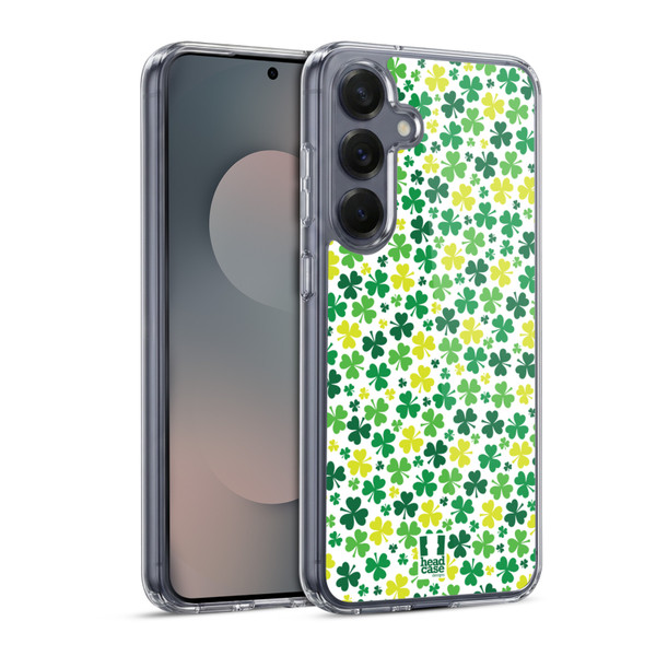 Head Case Designs Shamrock Patterns Ditsy Soft Gel Case for Samsung Galaxy S25 & MagSafe