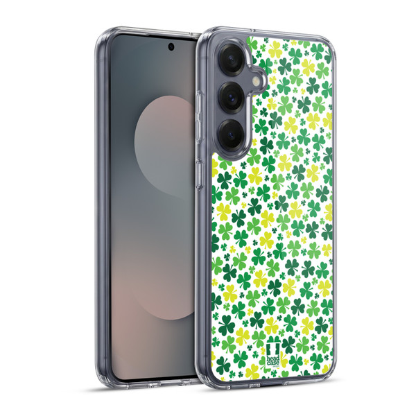 Head Case Designs Shamrock Patterns Ditsy Soft Gel Case for Samsung Galaxy S25+ & MagSafe
