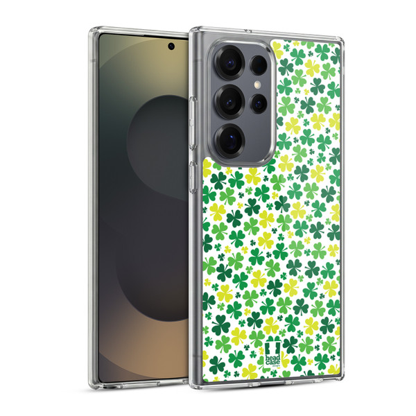Head Case Designs Shamrock Patterns Ditsy Soft Gel Case for Samsung Galaxy S25 Ultra & MagSafe