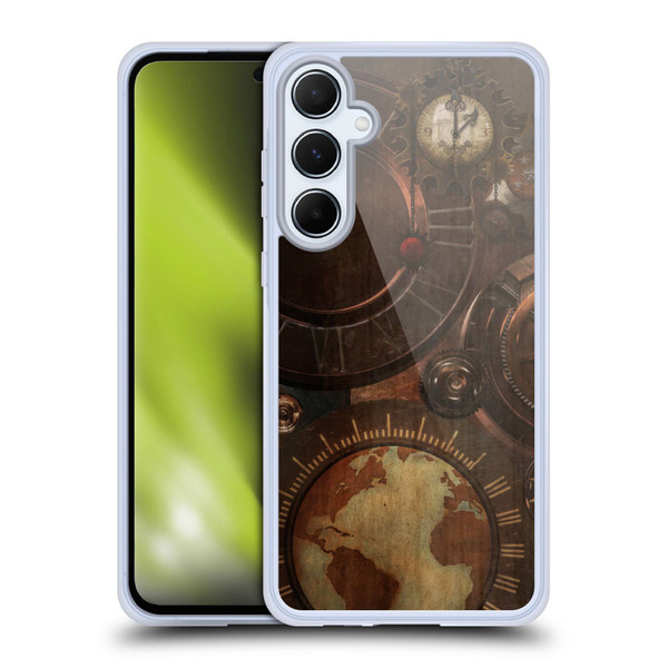 Simone Gatterwe Steampunk Clocks And Gears Soft Gel Case for Samsung Galaxy A55 5G