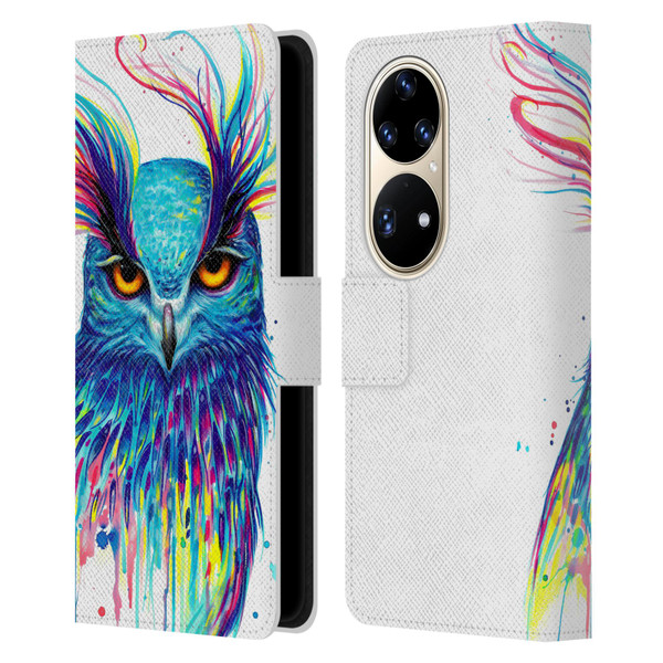 Pixie Cold Animals Into The Blue Leather Book Wallet Case Cover For Huawei P50 Pro