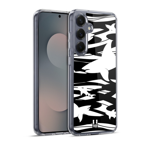 Head Case Designs Shark Prints Negative Space Soft Gel Case for Samsung Galaxy S25+ & MagSafe