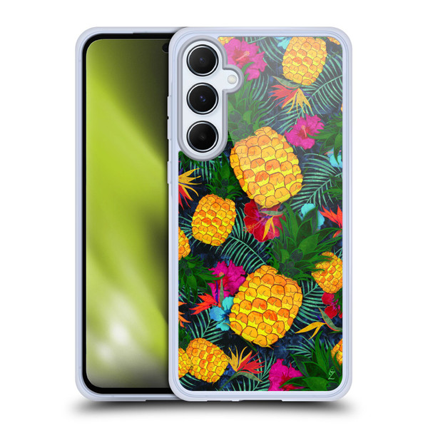 Suzan Lind Colours & Patterns Tropical Pineapple Soft Gel Case for Samsung Galaxy A55 5G