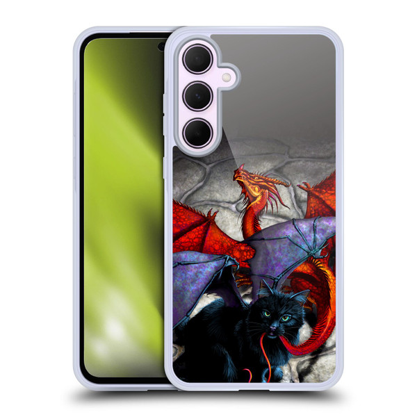 Stanley Morrison Dragons 3 Bat Winged Cat Vs Red Soft Gel Case for Samsung Galaxy A35 5G