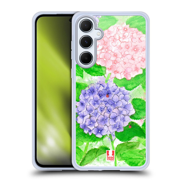 Head Case Designs Spring Flowers Lovely Hydrangeas Soft Gel Case for Samsung Galaxy A55 5G
