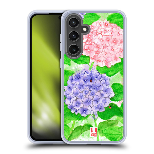 Head Case Designs Spring Flowers Lovely Hydrangeas Soft Gel Case for Samsung Galaxy S24 FE & MagSafe