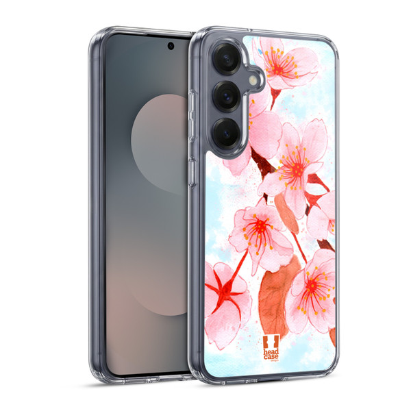 Head Case Designs Spring Flowers Alluring Sakura Soft Gel Case for Samsung Galaxy S25 & MagSafe