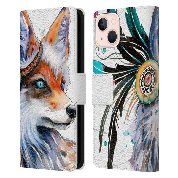 Pixie Cold Animals Fox Leather Book Wallet Case Cover For Apple iPhone 13