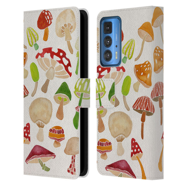 Cat Coquillette Nature Mushrooms Leather Book Wallet Case Cover For Motorola Edge 20 Pro